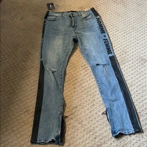 Homme + Femme ripped jeans